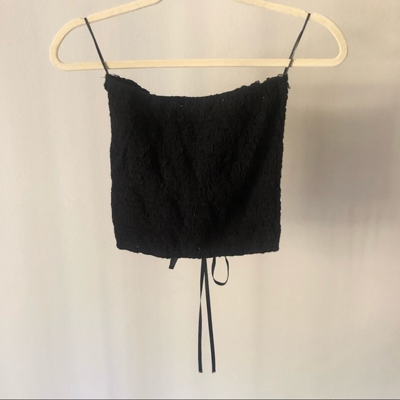 Zara Corset Lace Up Bodice Tube Top in Black L - Picture 9 of 9